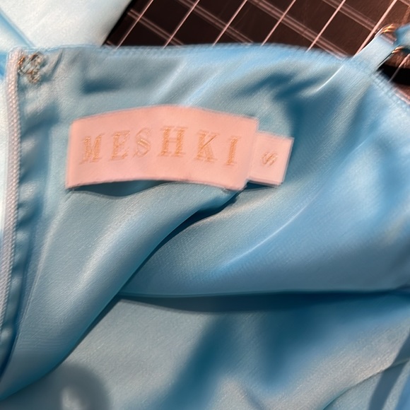 Meshki baby blue small satin midi dress with underwire top NWOT - Picture 4 of 4